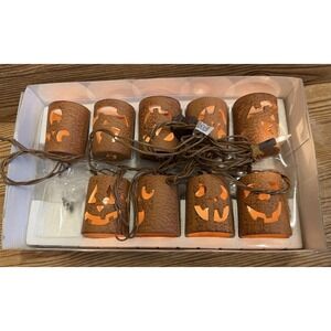 Eddie Bauer Grinning Pumpkin Halloween Luminaries Jack-O-Lantern String Lights